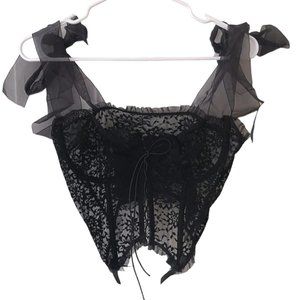 3/25$ 🦋 Black Lace Up Corset Top size XL